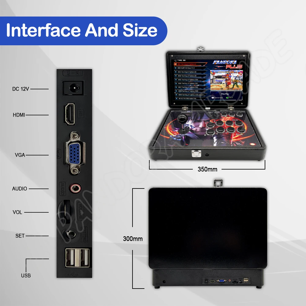 Consola Pandora DX Plus, consola Arcade portátil plegable de 14 pulgadas, caja 26800 en 1, pantalla HD de 720P, Mini Arcade Moonlight
