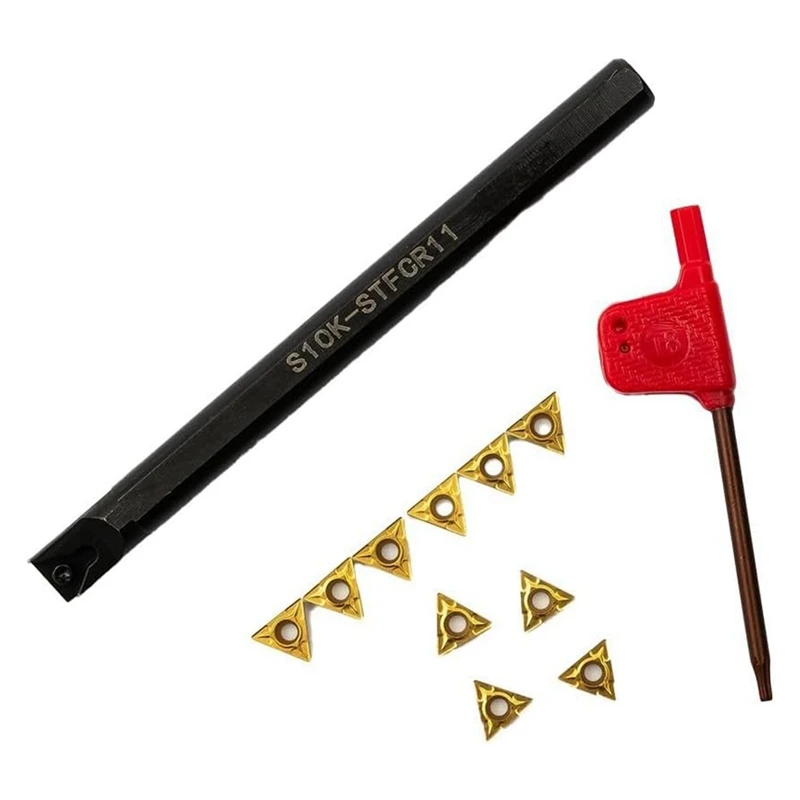 Barra chata do torno AT19-S10K STFCR11 com 10PCS TCMT 110204   Inserções