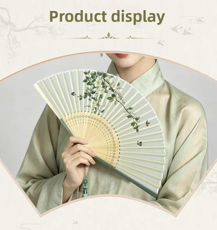 Ancient Chinese Folding Fan, Portable Mini Retro Style Hand Fan, Classical Chinese Fan for Hanfu Cheongsam Party Decoration
