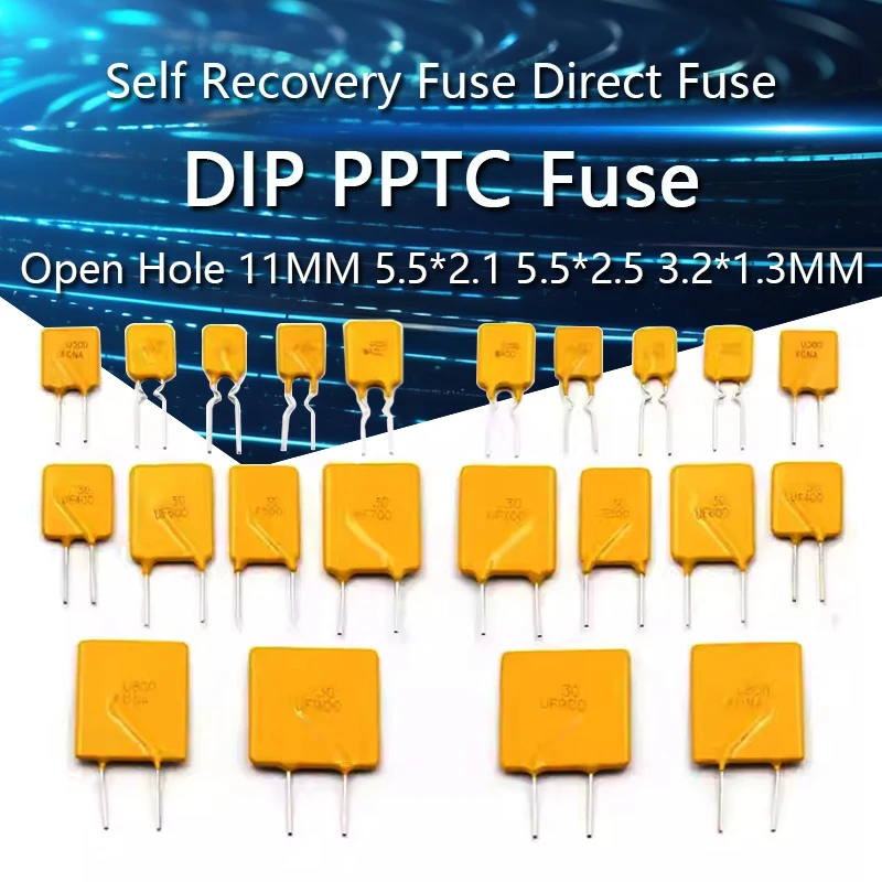 Fusible à auto-récupération DIP PPTC, fusible direct RUEF050, 30V, 0,5 A-10A, RUEF090, RUEF100, 0,5 A, 0,75 A, 0,9 A, 1,1 A, 1,35 A, 1,6 A, 1,85 A, pipeline 10A, 5 pièces