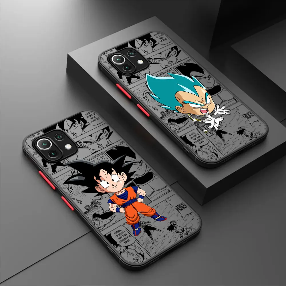 Case For Xiaomi Mi Poco X3 NFC X5 Pro X4 F3 M5s C40 11 Lite 11T 12 12T 13 12X Hard Phone Cover Matte Funda Cartoon Goku DBZ