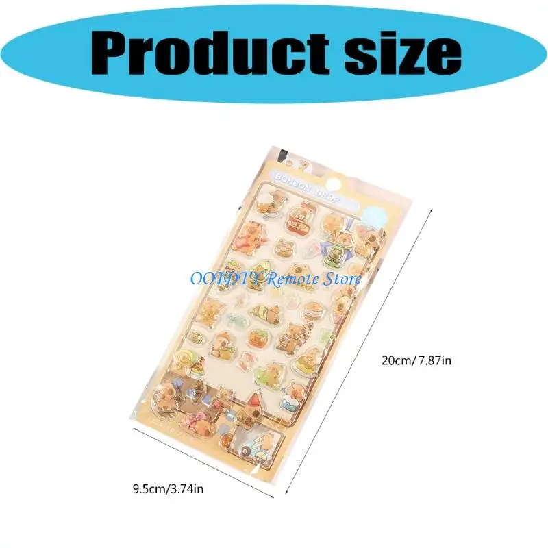 Embossed Animal Sticker Cartoon PVC Resin Sticker For Scrapbooking Notebook