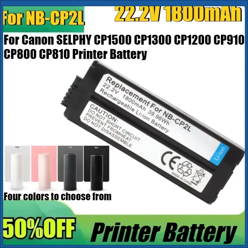 New NB-CP2L 22.2V 1800mAh Replacement Battery for Canon SELPHY CP1500 CP1300 CP1200 CP910 CP800 CP810 Printer Battery