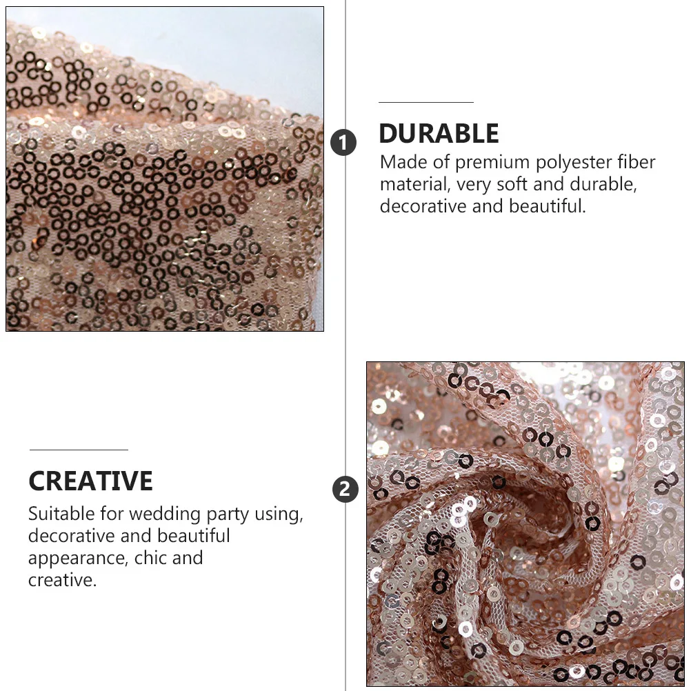 

Round Sequined Tablecloth Wedding Table Cover Decor Premium Polyester Spill Proof Lightweight Elegant Party Home Decorative Use