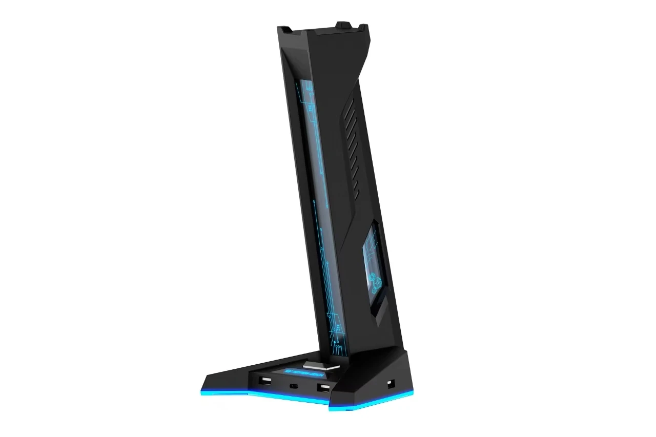 H74 Model Earphone Stand Holder Multifunctional RGB Headphone Stand Multifunctional Expansion Dock Colorful RGB Ambient Lighting view 6