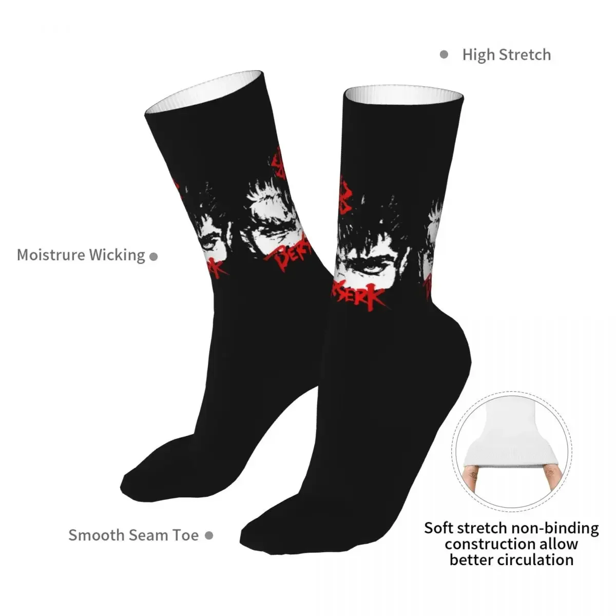 Uomo ciclismo Berserk buds Anime Socks Cotton Cartoon oversize Funny Women