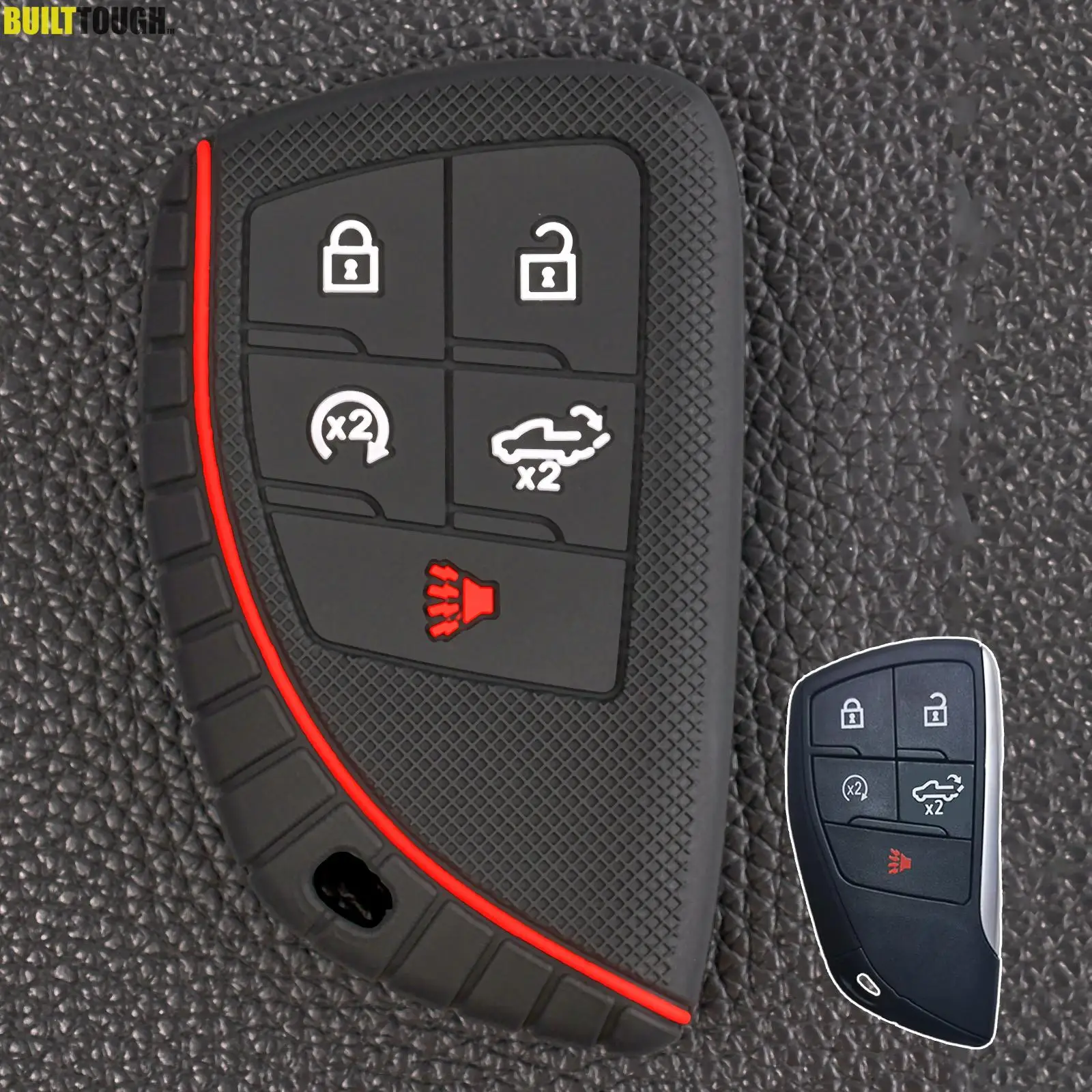 5 Button Flip Remote Car Key Case Cover Shell Holder Protector Silicone For Chevrolet Silverado GMC Sierra Buick 2022 2023 2024