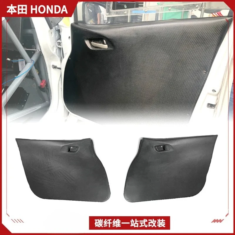 Compatible with Honda Fit GK5 Modification Parts Carbon Fiber Front and Rear Interior Door Panels Replacement Racing Editio
