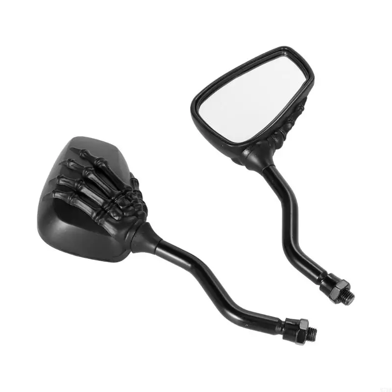 M76E Upgrades Paar Totenkopf-Klauen-Motorradspiegel mit kratzfester Linse und universellem 8-mm- bis 10-mm-Gewinde für sicheres – Detail 9