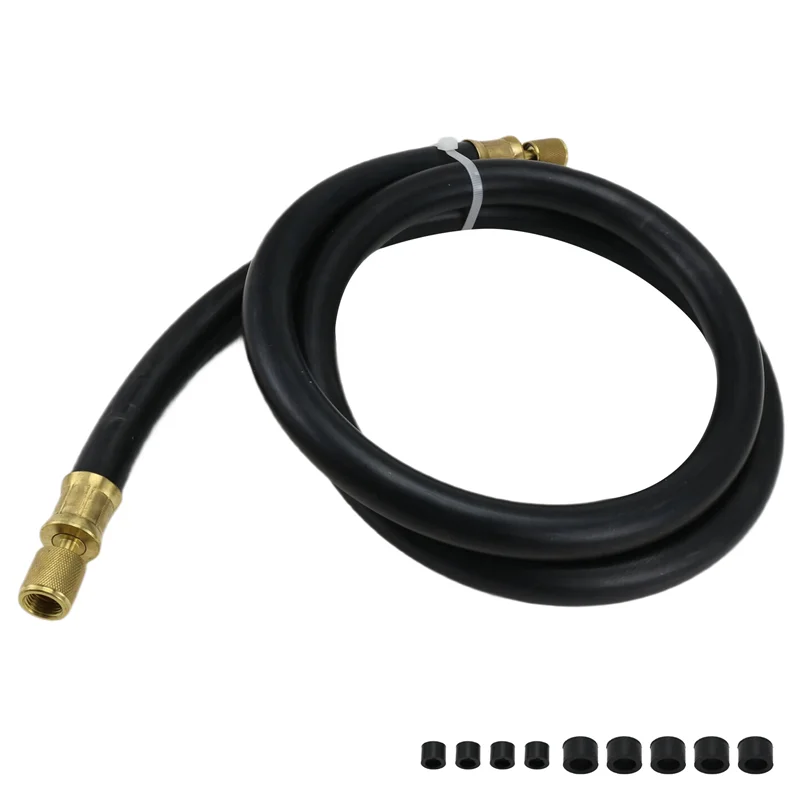 

75STO-Refrigerant Hose High-Flow, Black, 6 Feet, 1/2 Inch Diameter, 3/8" To 1/4" Fittings