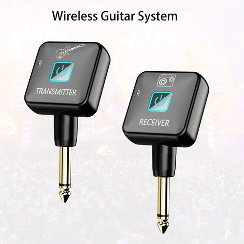 Imagen 2 del producto Sistema de guitarra inalámbrico 2,4 GHz transmisor receptor de guitarra inalámbrico 4 canales de señal para guitarra bajo instrumentos eléctricos