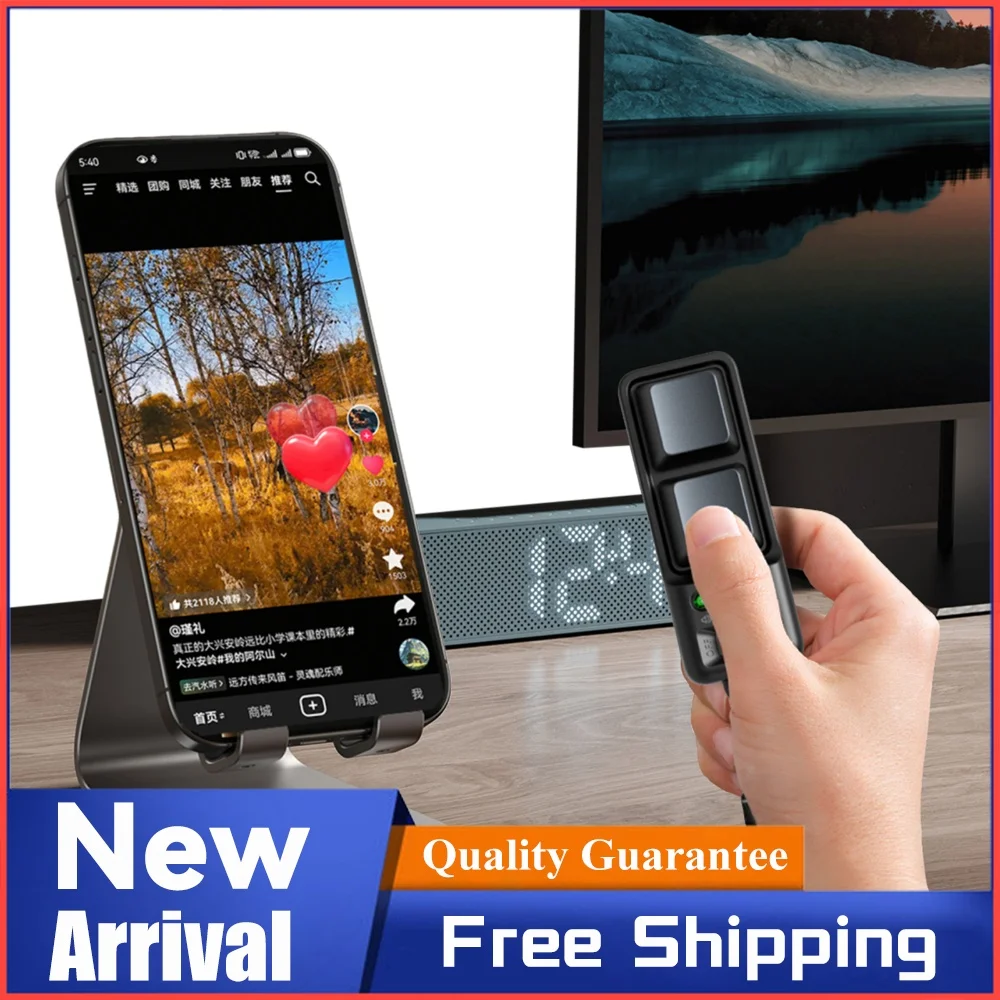 Remote Scrolling Ring Multifunctional Fingertip Selfie Video Page Turner Dual Button Portable for Reading Novels Devices