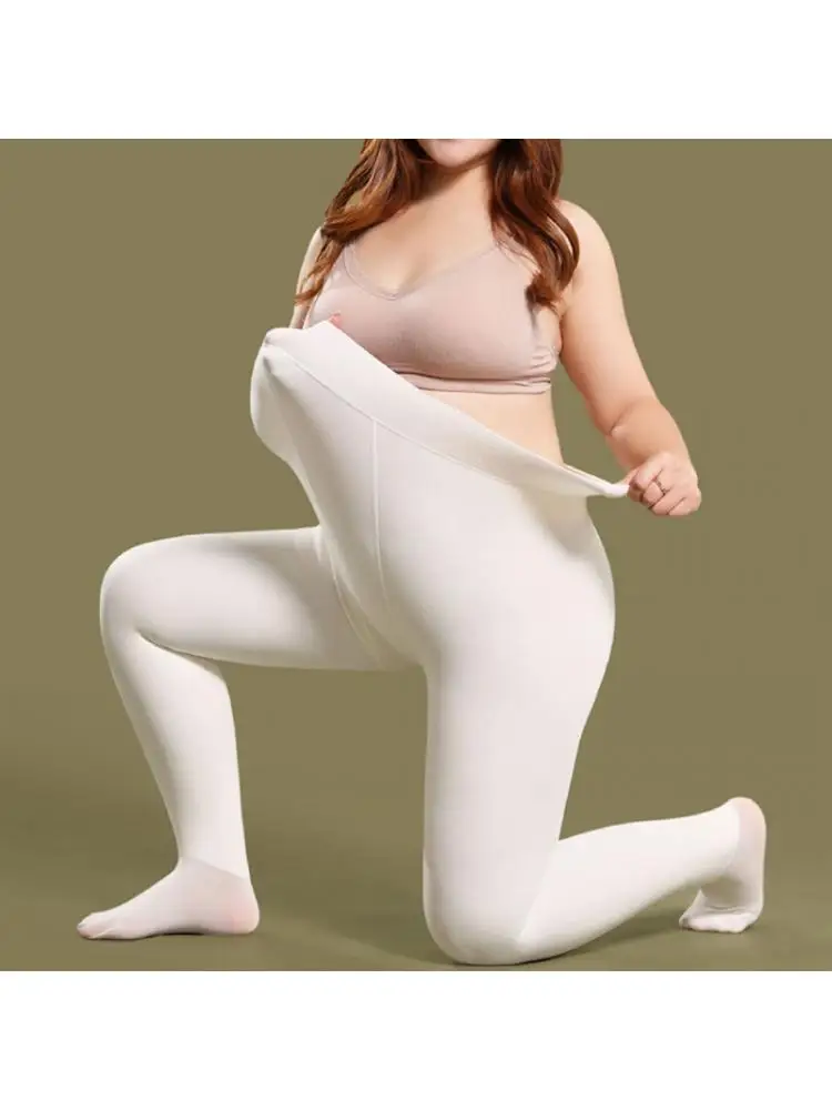 2024 200d Plus Size Warm Tights Women Fleece Dance Ballet Woman Pantyhose Girl Thick Stretchy Stocking White Female Red Black