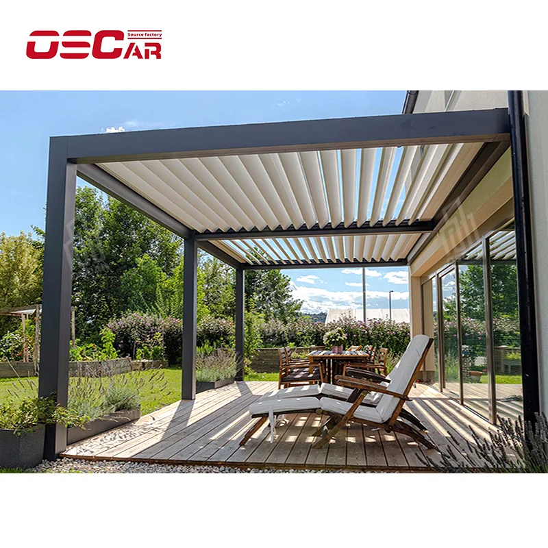 

waterproof aluminum pergola gazebo louvers automatic adjustable roof louvers aluminum pergola