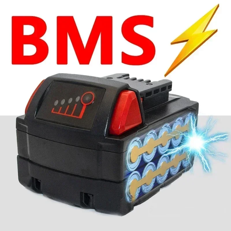 สําหรับ Milwaukee M18 แบตเตอรี่ 18V 9.8Ah 12.8Ah เปลี่ยนแบตเตอรี่ลิเธียมสําหรับ Milwaukee M18Battery 48-11-1850 48-11-1815 2604-22