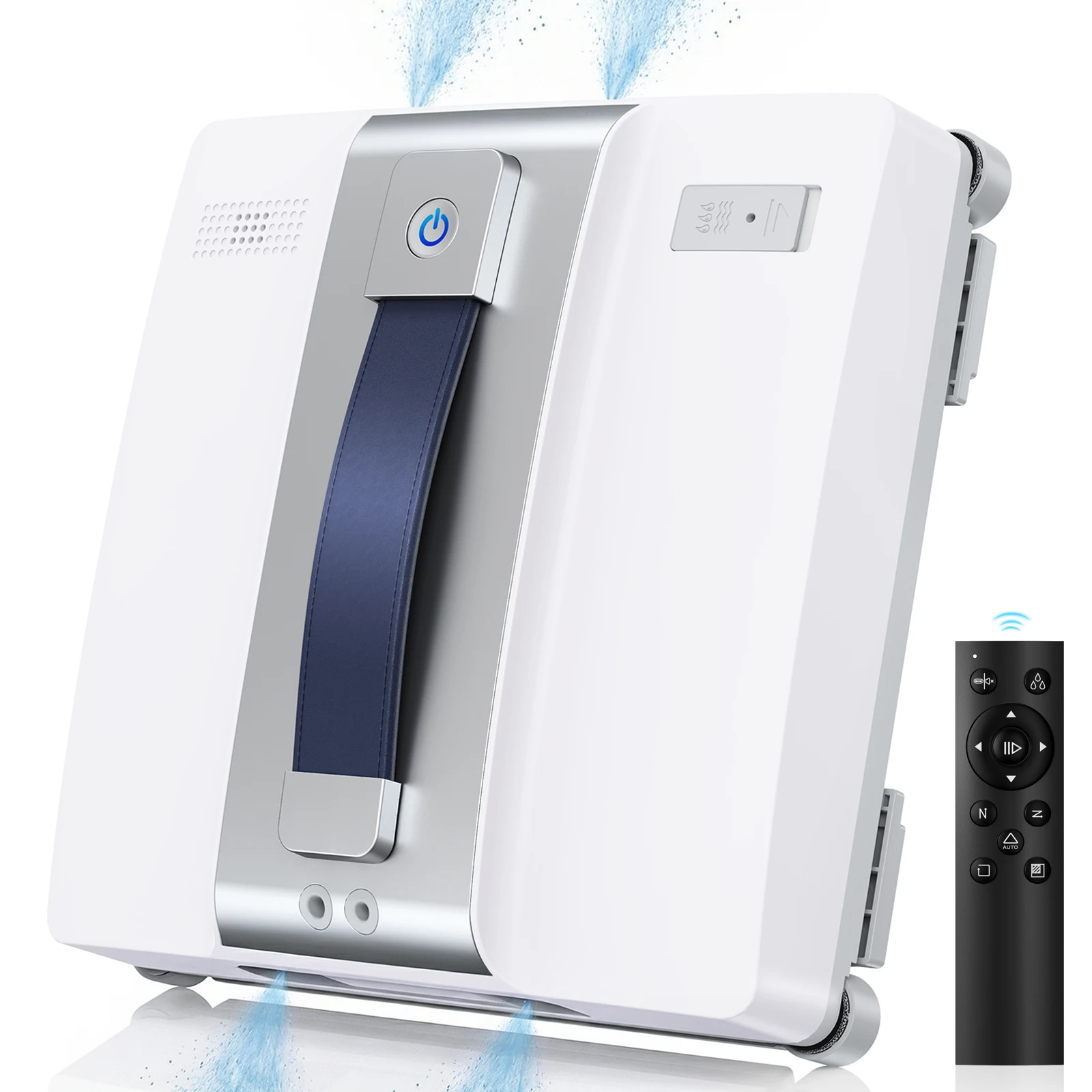 Lubluelu W200 Nettoyeur de vitres robotisé, aspiration industrielle 9kPa, 10 niveaux de sécurité, double buse, nettoyage ultrasonique, planification intelligente du trajet, poignée portable, nettoyage bord à bord