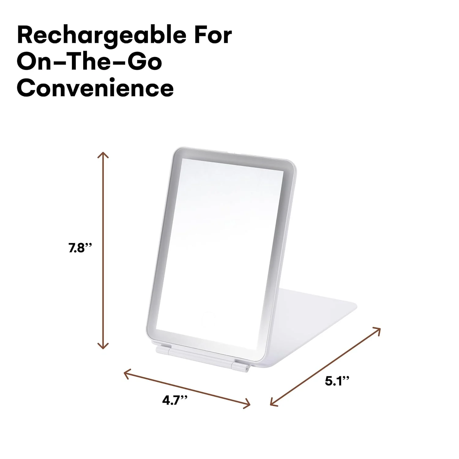 Rechargeable Travel Lighted Makeup, Compact Foldable LED for Flawless Application, Modern Design, Portable Vanity for On-T