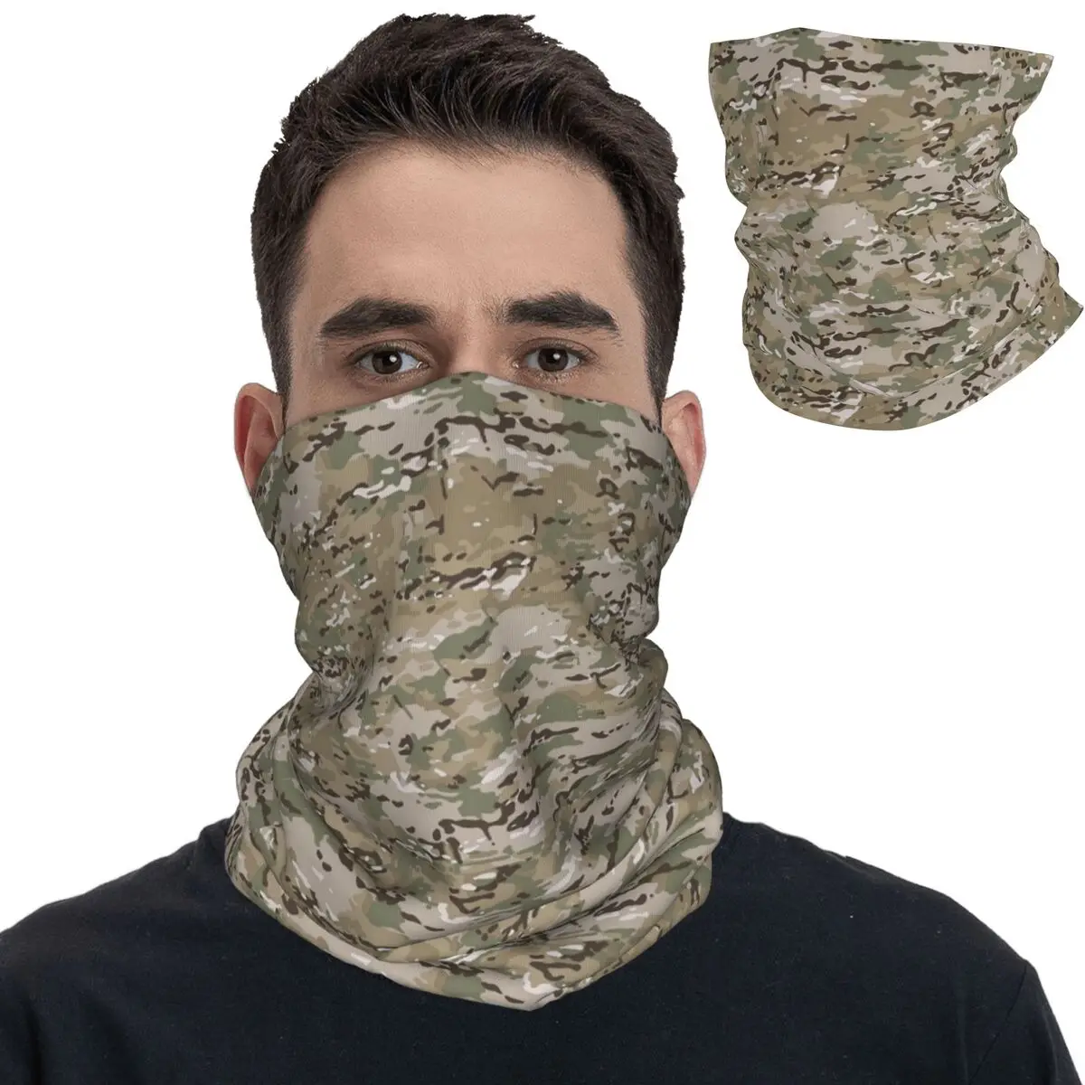 Multicam Bandana Neck Cover Printed Camouflage Military Mask Scarf Warm Headband Cycling for Men Women Adult Breathable