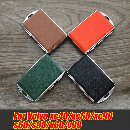 

Leather Alloy Car Key Fob Case Cover Remote Keychain For Volvo XC90 XC60 S90 V90