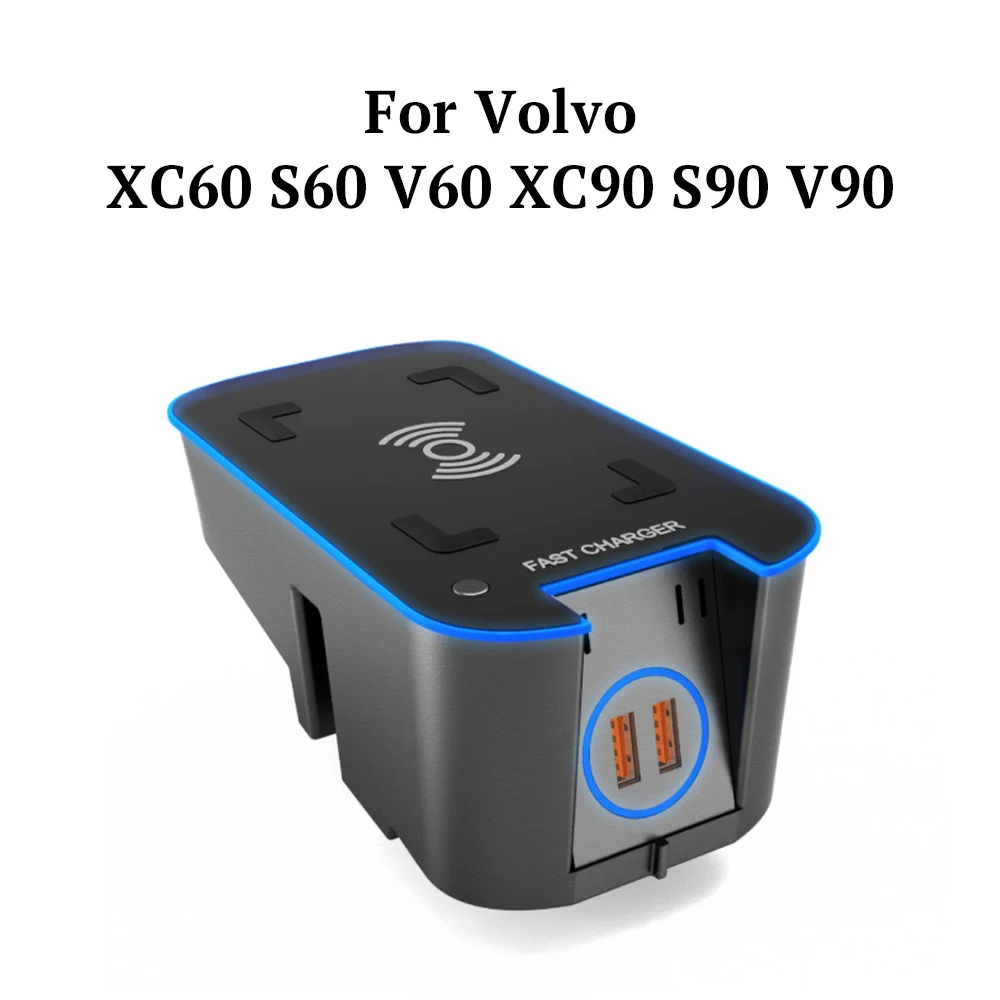 

15W Car wireless charger For Volvo XC90 S90 XC60 VC60 S60 V90 2015 2020 Mobile phone Holder Charging plug and play Interior