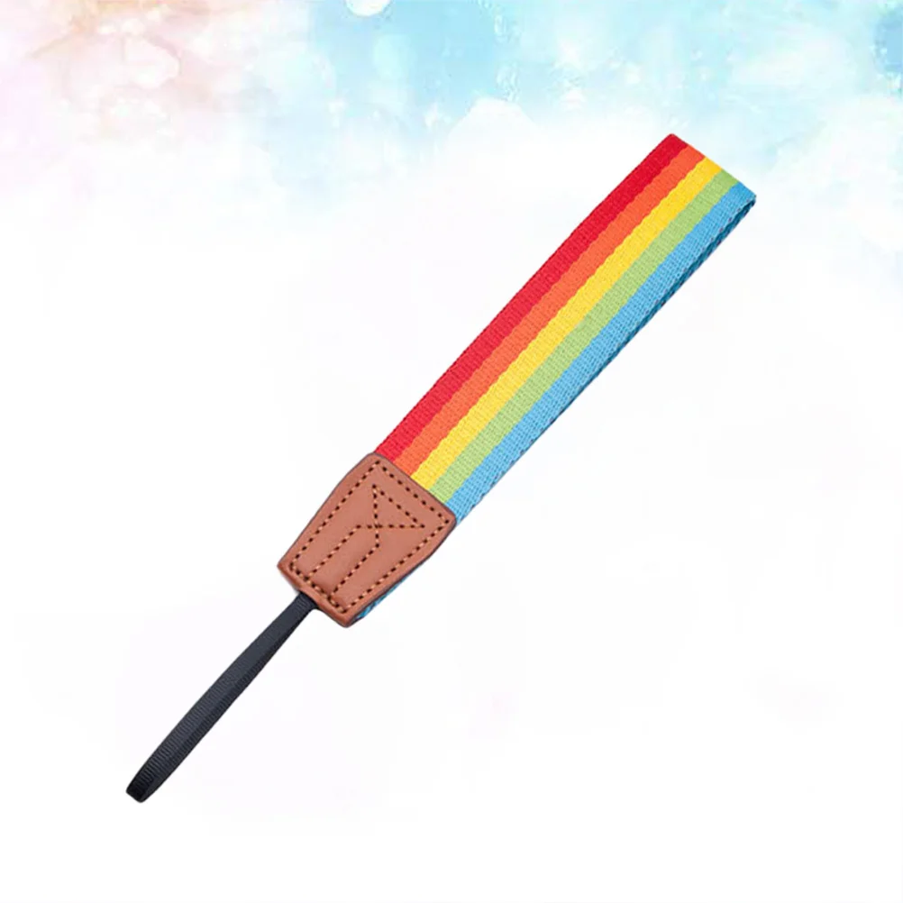 

Ultra Strong Rainbow Stripe Wristband for Camera Secure Grip Anti Slip Safety Strap for Portable Devices Ideal Outdoor Adventure
