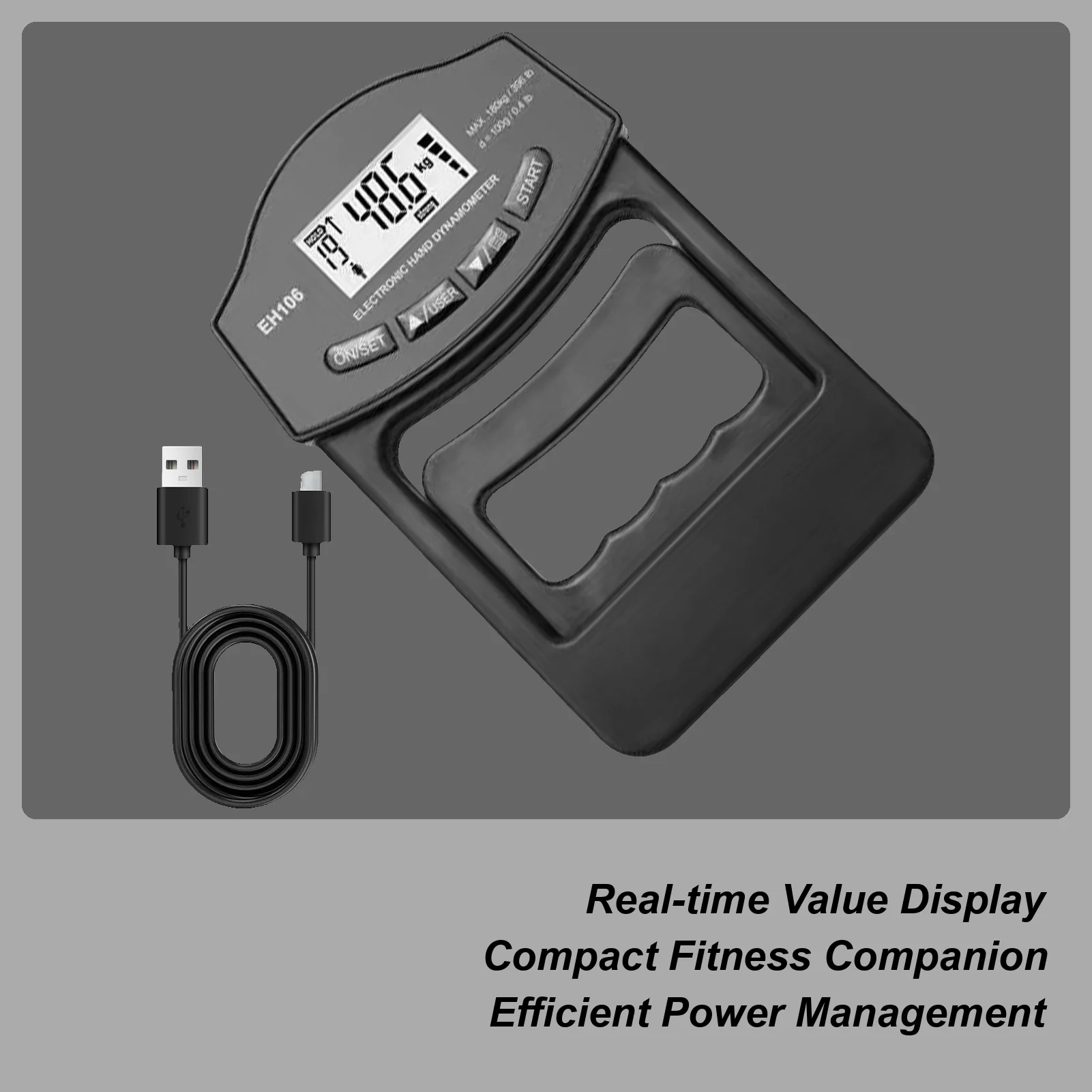 

Тестер прочности захвата 400 фунтов/180 К, электронный перезаряжаемый портативный цифровой дисплей, спортивный домашний тестер рукоятки для школы