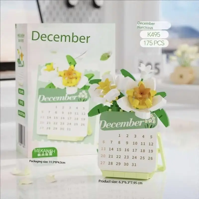 2026 Succulent Plant Building Blocks, 3D Puzzle Calendar - Educational STEM Toys for Girls Kids Students, Creative Desktop Decor