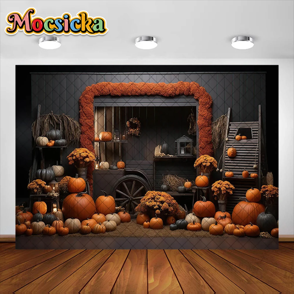 Halloween Photography Background Horror Book House Pumpkin Bat Holiday Decoration Children Photo Portrait Background Studio Prop