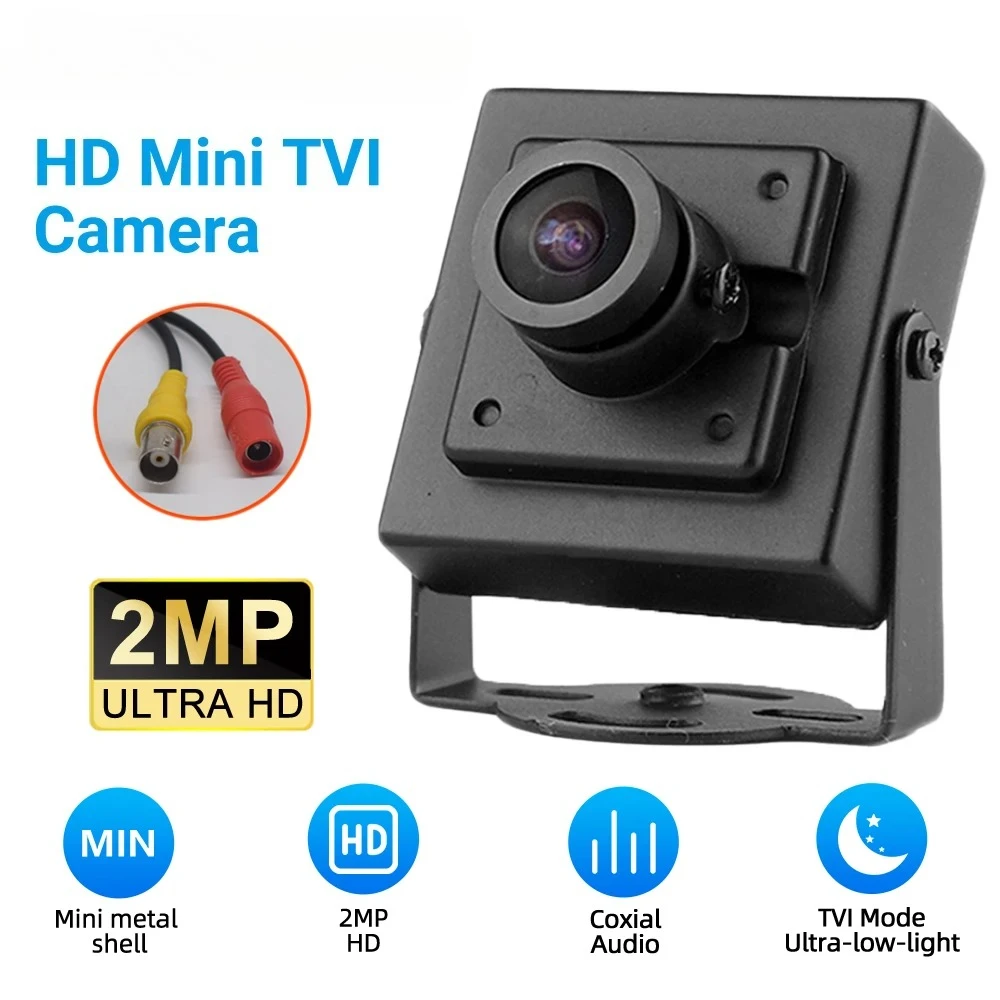 2MP Mini POE IP Camera Black Light Night Vision Cam Miniaturer TVI Camera Analog Security Cam Supports Coaxial Audio Camera
