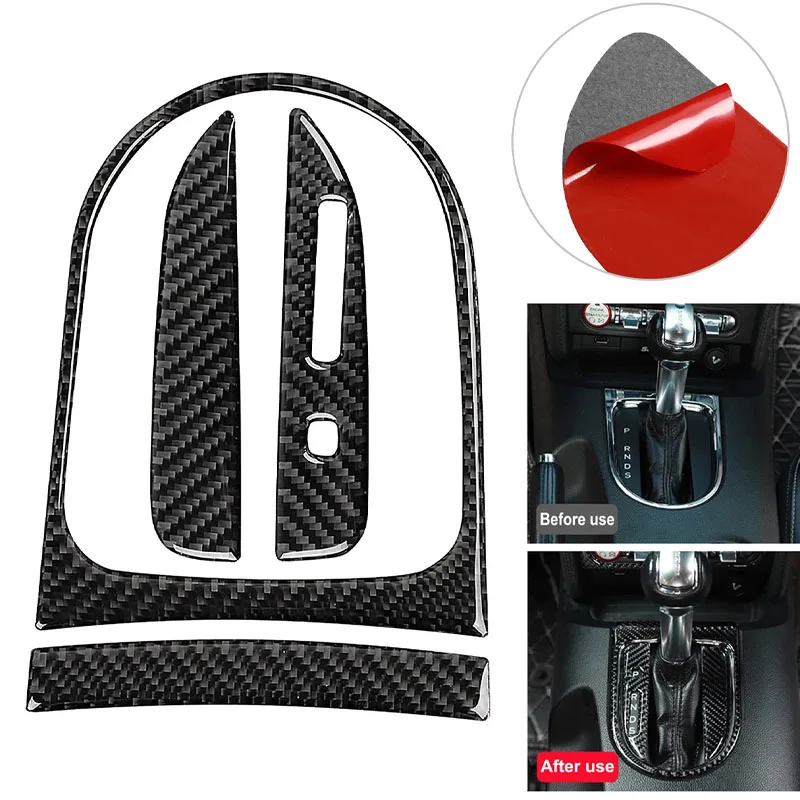 

Carbon Fiber Auto Transmission Interior Panel Cover Decorative Strips Car Gear Panel Stickers for Ford Mustang 2015-2020