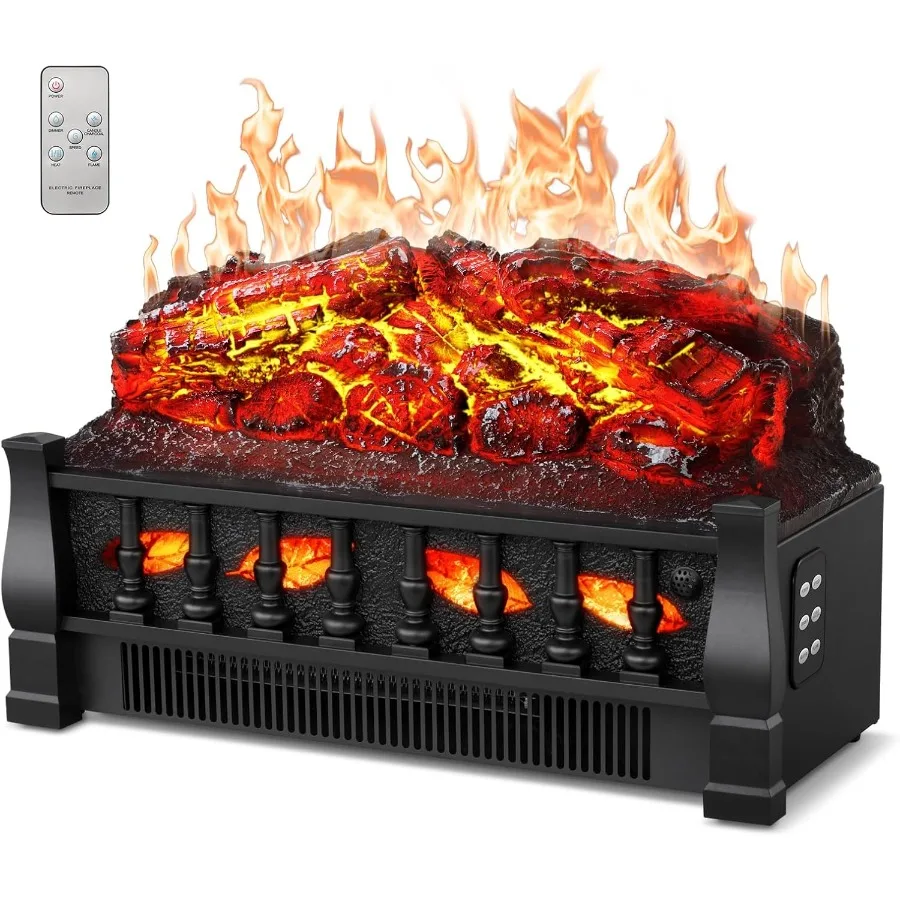 

21-дюймовый отдельно стоящий электрический каминный нагреватель с регулируемой яркостью пламени и скоростью мерцания 750 Вт/1500 Вт нагрев