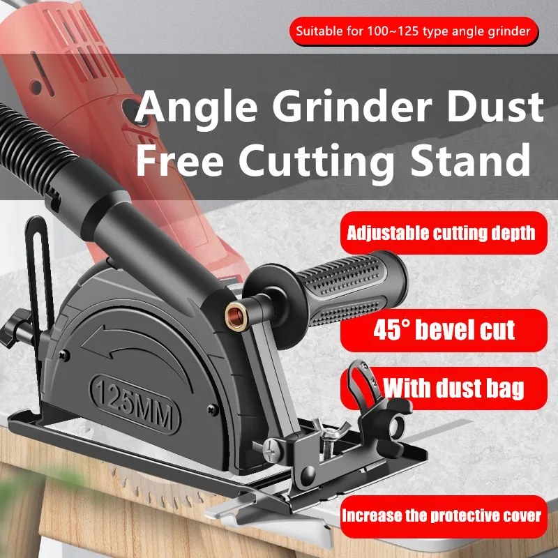 Suporte ajustável Angle Grinder Base de corte Capa Dustproof Suporte Suporte de acessórios de máquina Dropshipping 45 °