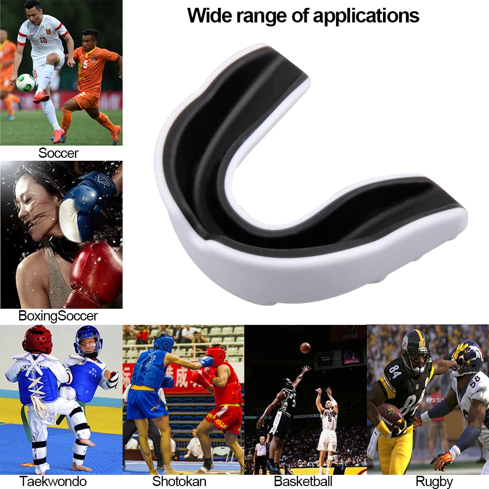 درع علكة الملاكمة للأطفال مع حقيبة للتخزين لحماية الأسنان من مادة EVA واقي الفم الرياضي مزدوج اللون لـ Lacrosse Rugby Taekwondo #3