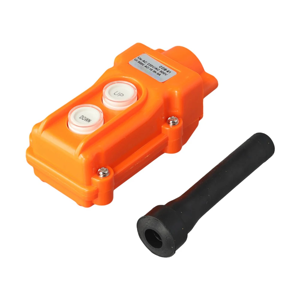 

2 Way Control Switch Crane Push Button Switch Harsh Conditions Connection Sleeve 12 Cm Weatherproof Crane Switch Compact Design