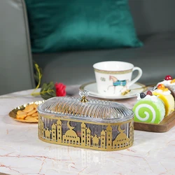 1pc, Ramadan Festival Candy Snack Storage Box, Eid Candy Snack Jar, Plastic+Metal Candy Box, Wedding Party, Home Decoration