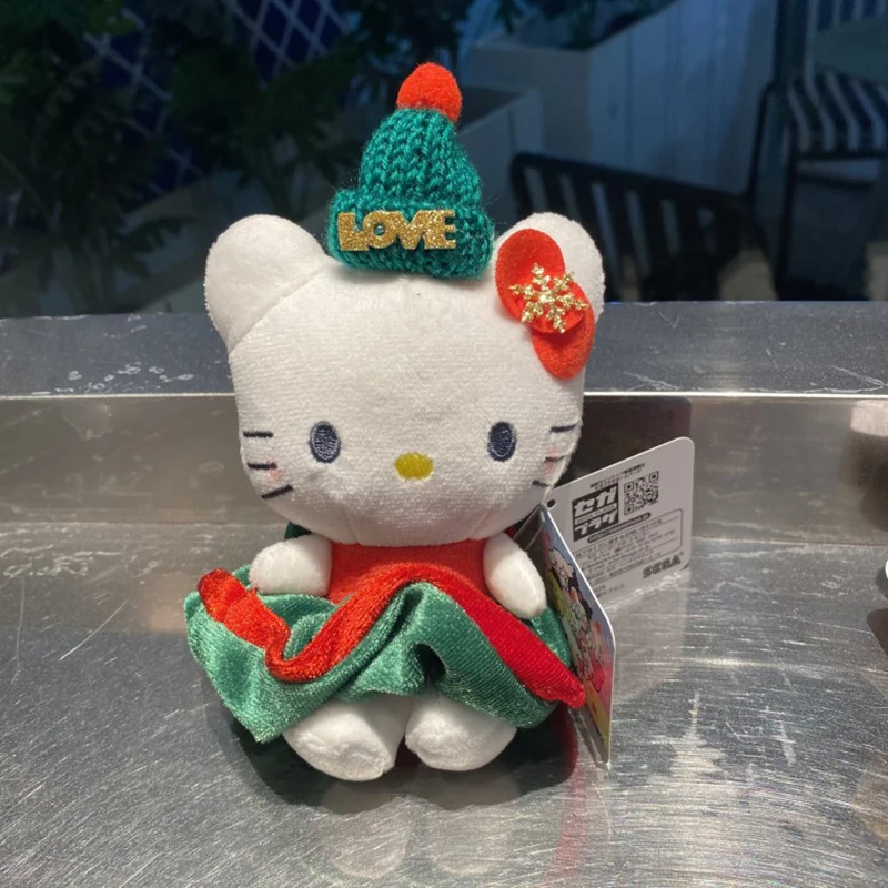 10cmのかわいい漫画風クリスマス帽子交換シリーズ ハローキティぬいぐるみキーホルダー バッグペンダントおもちゃギフト