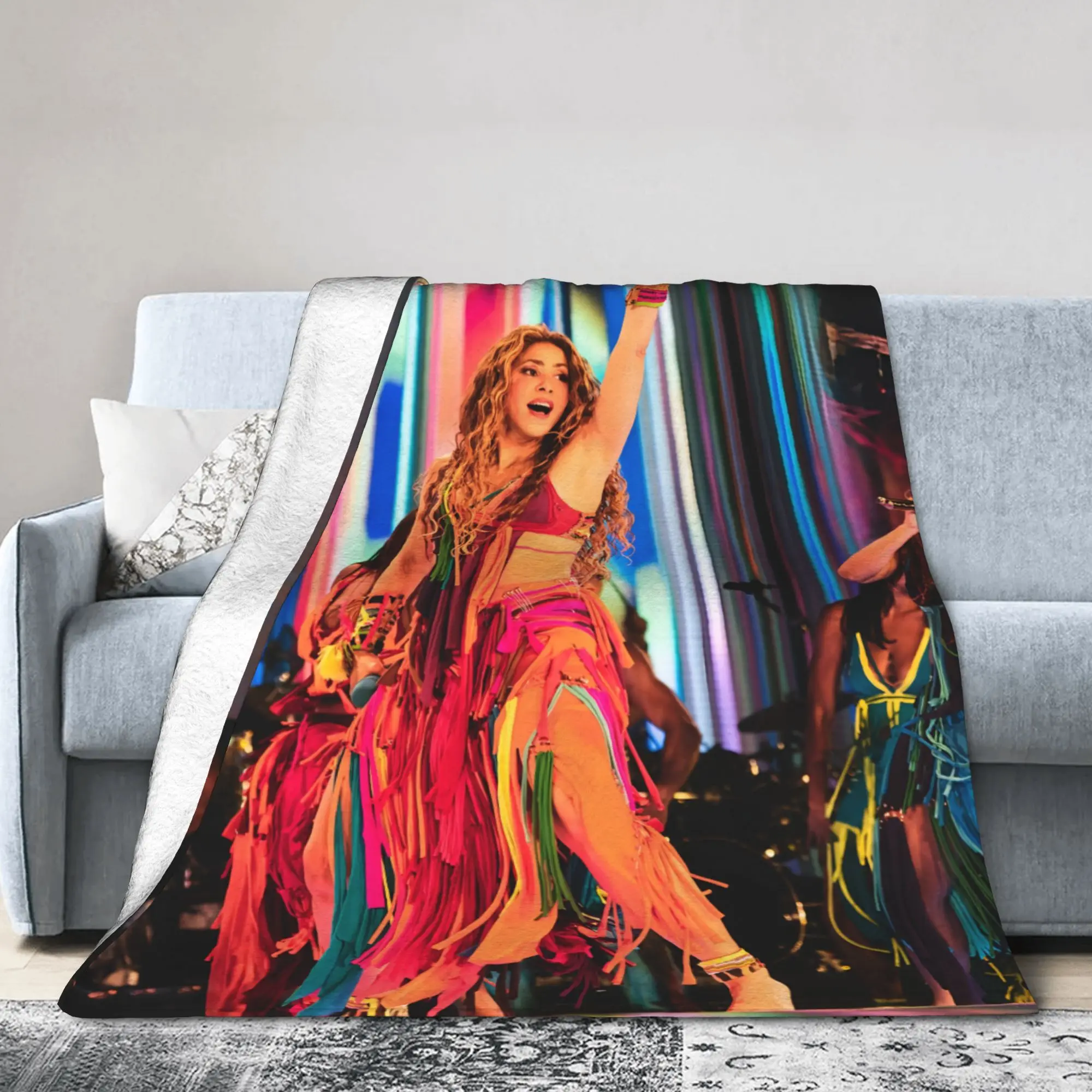 Shakira Colombian Singer Blankets Fleece  Lightweight Throw Blankets for Airplane Travel Bed Rug