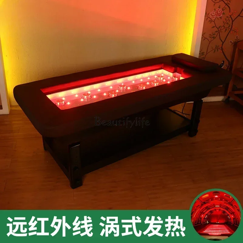 Whole Body Smoke-Free Timing Moxibustion Uterine Cold Fumigation Household Sweat Steaming Solid Wood Facial Bed