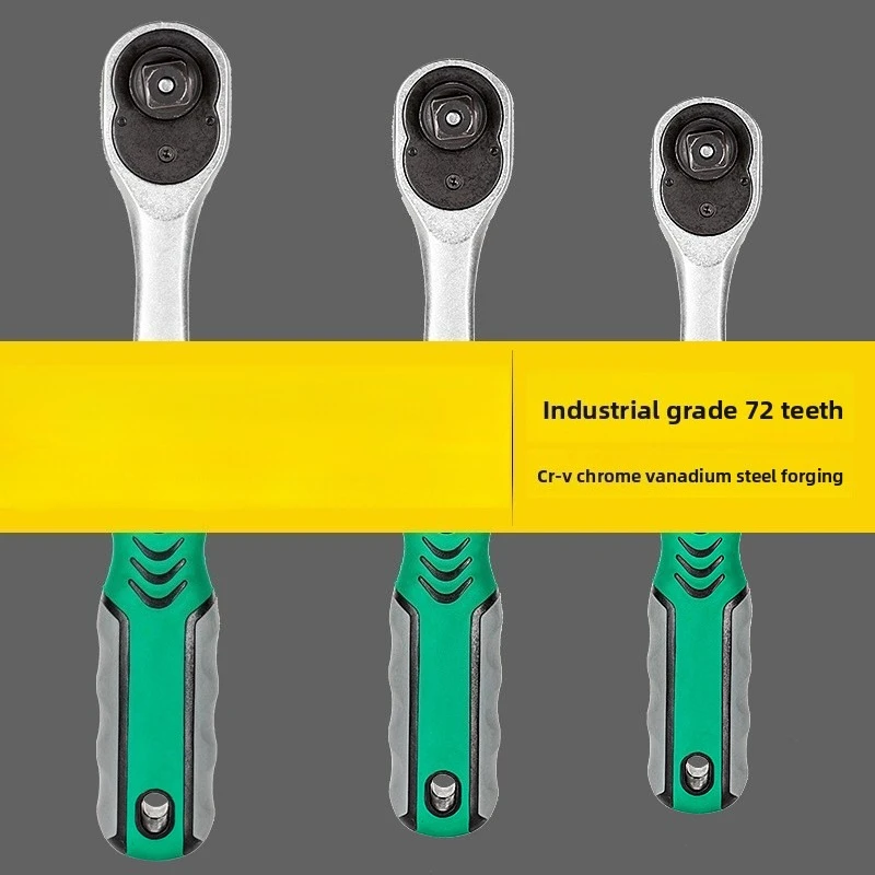 72/24 Tooth Quick Ratchet Wrench 1/2 1/4 3/8 3 Size Flying Wrenches Two-way Socket Wrench Repair Tools for Vehicle Bicycle