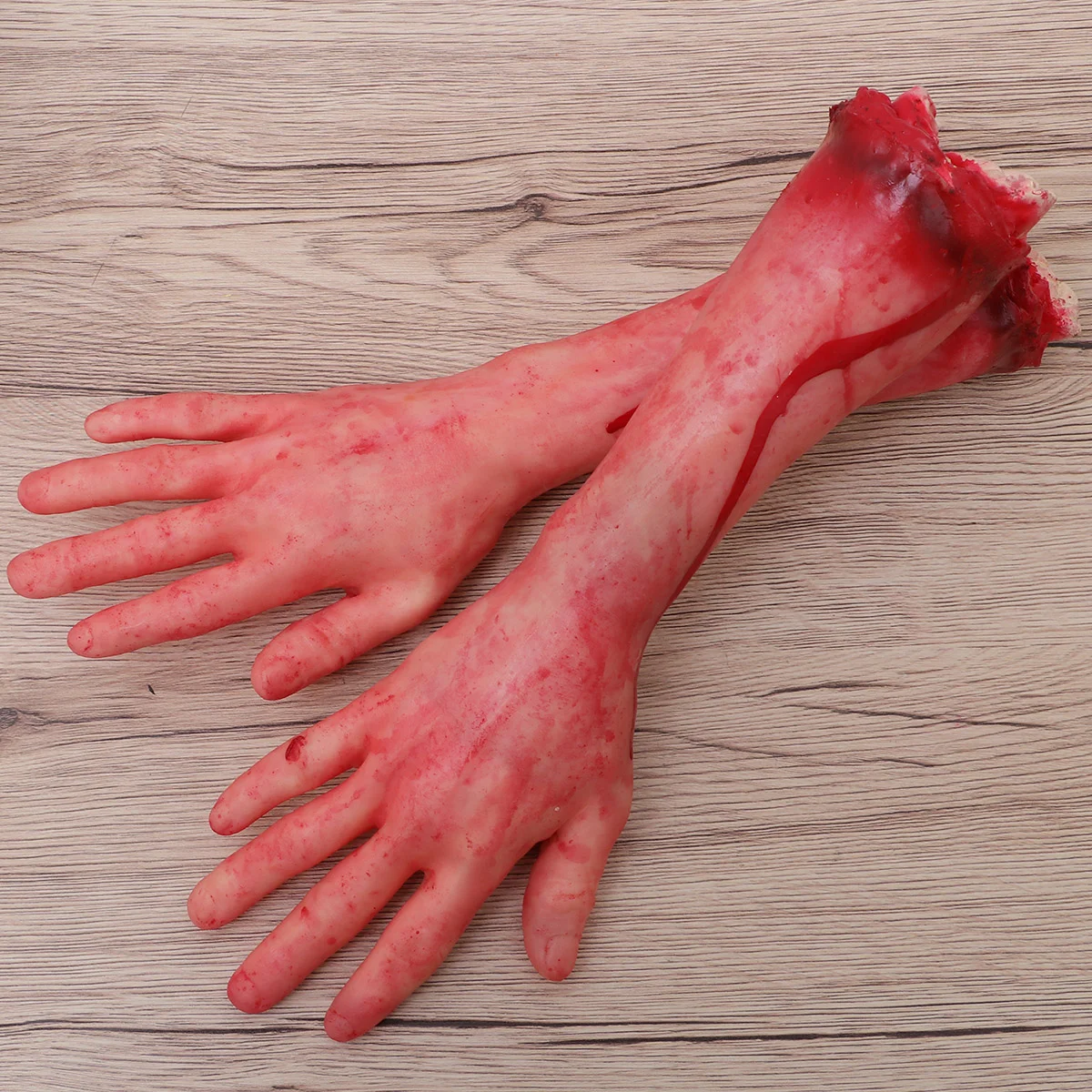 2 Pcs Trick Hand Bloody Scare Decoration Prosthetic Halloween Hands Prop Terror