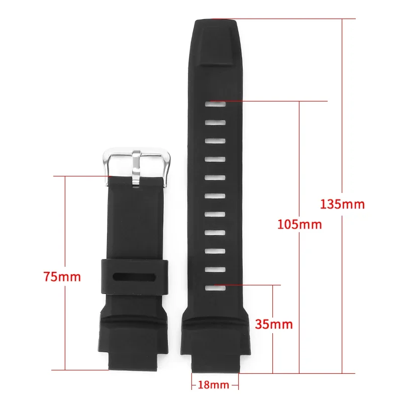 Silicone Watch Strap for Casio G-shock Watchband Protrek PRG-500 510 550 280 250 PRG-260 270 500 PRW-3500 2500 5100 Band 18mm