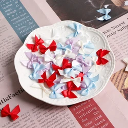 (D12AB) 3*2.5cm Colourful Ribbon Bows Small Size Polyester Satin Ribbon Bow Flower DIY Craft Decoration