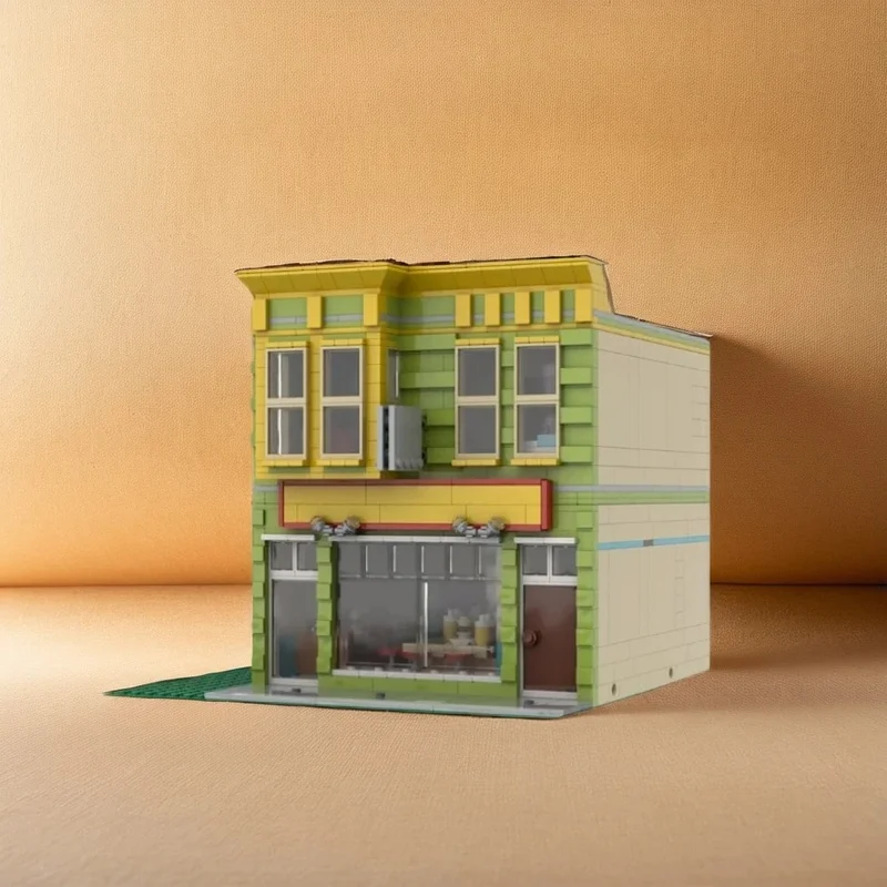 

1669PCS MOC Street View Bob S Burgers Model Custom Building Blocks Architecture DIY Assembly Display Gift Collectible Blocks Set