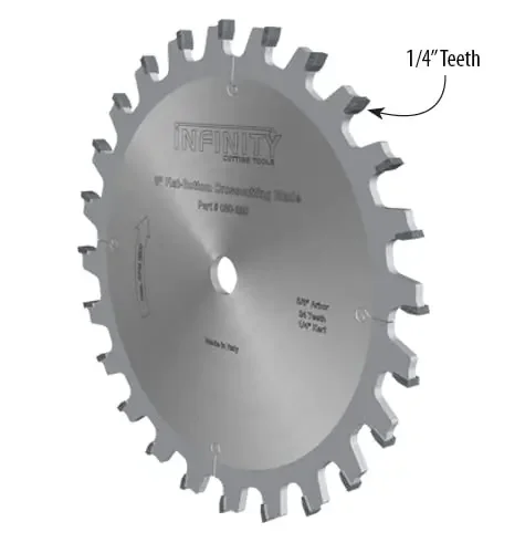 Cutting Tools 8" Flat-Top Dado Saw Blade - 1/4" Kerf