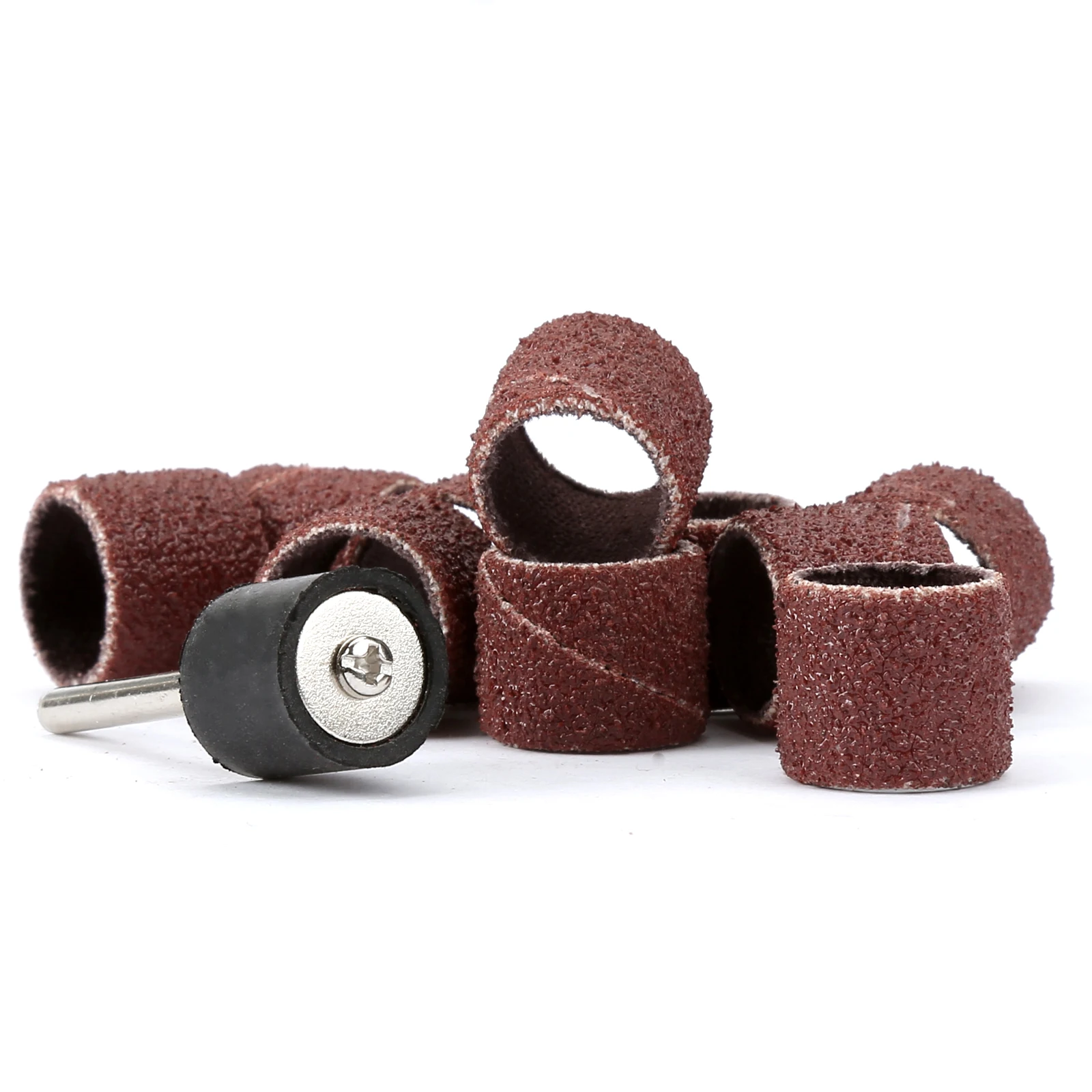 10pcs 12.5mm Sanding Drum Set With Sanding Mandrels Sanding Bands For Nail Dremel Accessories