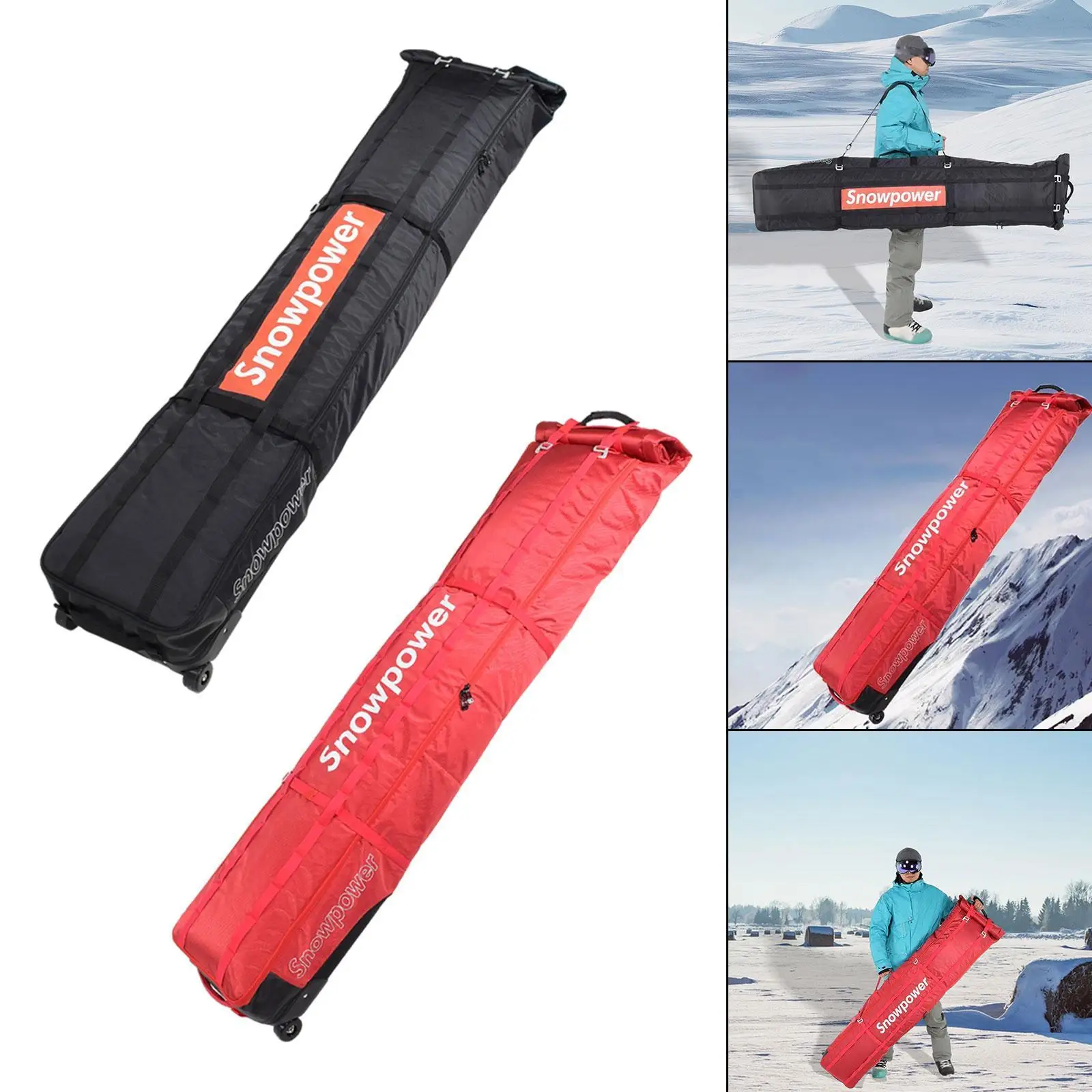 Snowboard Bag with Wheels Ski Bag for Skiing Snowboarding Outdoor Activities