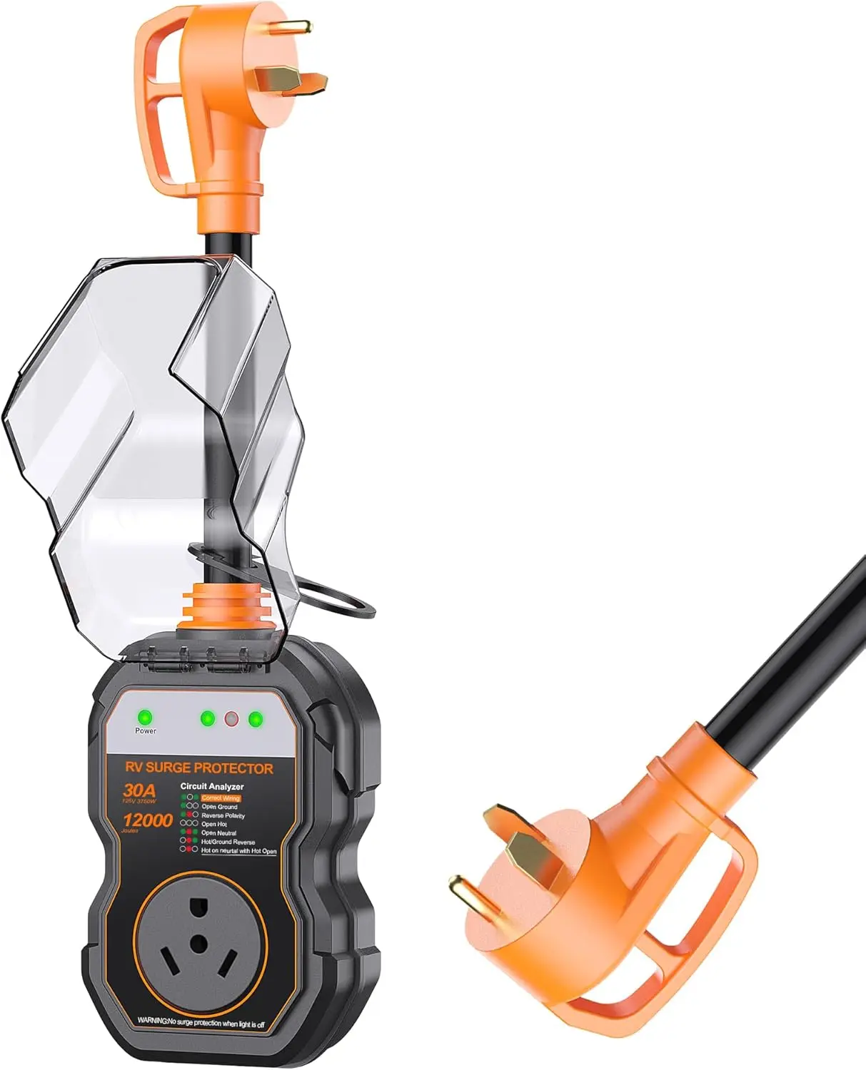 

Устройство защиты от перенапряжения на колесах, 30 А, 12000 соединений, анализатор цепей на колесах, защита от перенапряжения IP68, вилка адаптера для автофургона для кемпера