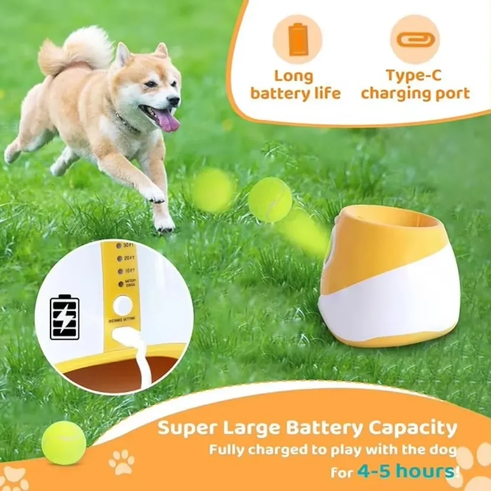 Outdoor Interactive Throwing Ball Training Toys Pet Dog Automatic Tennis Launcher For Small & Medium Dogs