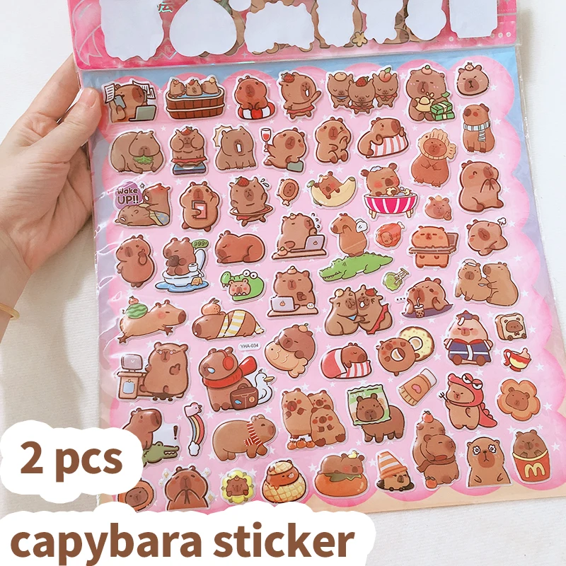 Terug Naar School Kawaii Briefpapier Levert Vintage Scrapbooking Benodigdheden Kinder Stickers Esthetische Capibara Stickers Pack