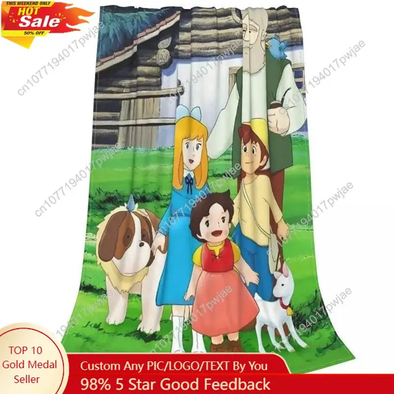

Heidi Girl Of The Alps Anime Blanket Sofa Cover Coral Fleece Plush Spring/Autumn Throw Blanket for Home Outdoor Plush Thin Quilt